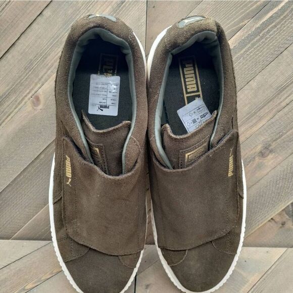 Puma Suede Platform Strap Casual Sneakers Womens Size 10 Olive Green Shoes‎ - Picture 7 of 9